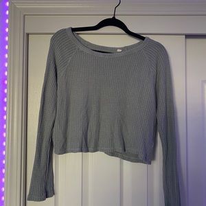 cropped teal long sleeve